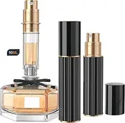 YIERSO 10ml Perfume Atomizer Travel Refillable,Bottom-Filling Fragrances Perfumes Bottle,Mini Cologne Dispenser, Portable Sprayer Pocket Size for Women Men Cruise Car Trip Gift 0.34oz (Black)