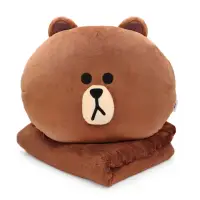 在飛比找momo購物網優惠-【GARMMA】LINE FRIENDS 造型抱枕毯 熊大(