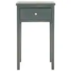 SAFAVIEH End Table 14.2"x14.2"x29.7" Abel Blue Storage Rectangle Durable Indoor
