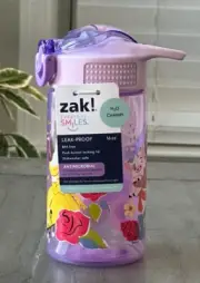 Zak Designs 16oz Princess Kids Straw Water Bottle w/ Push-Button Locking Lid