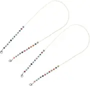 Healeved 2pcs Mask Drop-preventing Chain Para Beaded Necklace Mask Eyeglass Holder Lanyards Mask for Men Choker Eyeglass Chain Mask for Sun Glasses Man-made Pearl