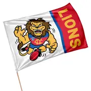 Brisbane Lions AFL Retro Mascot Design GAME DAY Pole Flag Banner