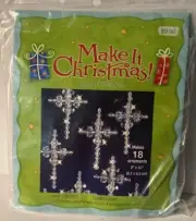 Hobby Lobby 2009 ~Make It Christmas~Crystal Crosses Beaded Ornaments Kit