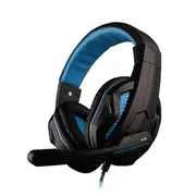 X2 3.5mm Stereo Headset with Microphone Volume Control for PC GAMING BLACK BLUE COLOR