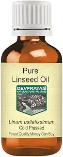 Devprayag Pure Linseed Oil (Linum usitatissimum) Natural Therapeutic Grade Cold Pressed 30ml (1 oz)