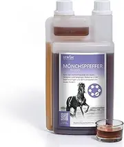 Monk's Pepper for Horses (1 Litre Liquid in Dosing Bottle) • for Stable Hormonal Balance in Horses • Especially Suitable for Mares, Stallions & Stallions • Balance Juice with Herbs Horse