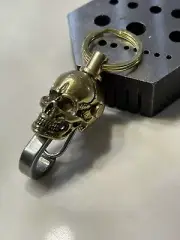EDC Brass Carabiner Keychain Clip, Key Ring, Biker Wallet Chain Accessory