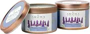 Aroma Naturals Tin Candle Lavender Essential Oil Natural Soy Scented, Tranquility (Pack of 2)