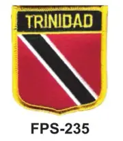 2-1/2'' X 2-3/4 TRINIDAD Flag Embroidered Shield Patch