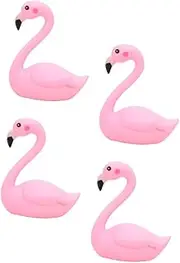 HOLIDYOYO 4pcs Adorable Flamingo Ornament for Cake Decor Car Decoration Creative Flamingo Figurines for Home Adornment Eye Catching Party Accessories