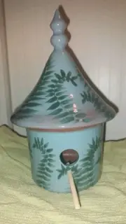 Hart Road Pottery with Dave Eldreth Molds Custom Glazed Birdhouse Pottery 11in