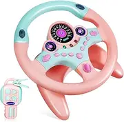 Milisten Steering Wheel Simulated Driving Simulator for Lightweight Sturdy Design Cute Appearance for Boys Enhances Motor Skills Traffic Safety Awareness