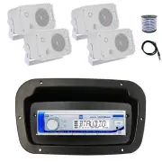 Dual Marine Radio, Spa Bezel,Adapter, Antenna,Wire, 4x 3.5" 300W White Speakers