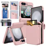 For Samsung Galaxy Z Flip 5 Flip 4 Flip 3 Shockproof Card Holder Hinge Slim Case