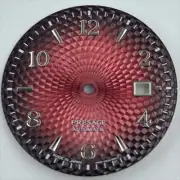 35mm Gradual Red Silver Nail Datejust Watch Dial No Lume Compatible with NH35 NH