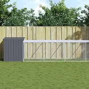 Outdoor Chicken Cage Coop with Run Anthracite 110x1017x110 cm Galvanised Steel