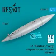 1/72 ResKit RSU72-0224 F-4 "Phantom II" early 600 gallon fuel tanks (nestable) w