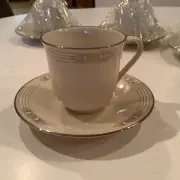 Lenox USA Silver Springs Metropolitan Collection 5 Cups & Saucers New