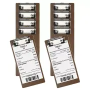 Wood Check Presenters Guest Check Book Waitress Server, 8" x 4" (Black), 10Pcs
