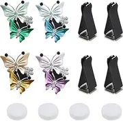 SING F LTD 4PCS Car Air Vent Clip Charms Bling Rhinestone Dual Butterfly Shape Car Essential Oil Diffuser with Drying Fragrance Cotton Pad for Women