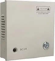 CCTV Power Box 12V 4 Channel 5A Fuse with Metal Box AC Plug Lock for Security Monitoring Equipment