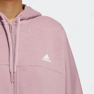 【adidas 愛迪達】上衣 女款 長袖上衣 帽T 運動 粉紫 HM2811