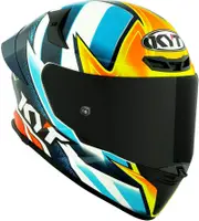 KYT TT-Revo Tati Replica, full face helmet , color: White/Light Blue/Yellow , size: M