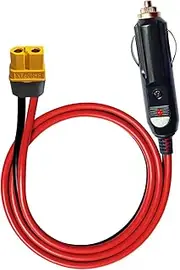 Faoyliye 12AWG XT60 Extension Cable, 3.3FT Car Cigarette Lighter Plug to XT60 Female Connector Extension Cable with Solar Panel RV Portable Power Station Solar Generator