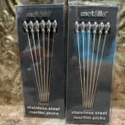 Prodyne Metálla Stainless Steel Olive Martini Picks 2 Packs Of 6