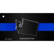 Washington Thin Blue Line Novelty Metal Key Chain KC-8929