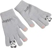 [NIYANGLE] 1 Pair Winter Touch Screen Gloves for Women Warm Knitted Full Finger Design for Outdoor Sports for Cycling Running and Christmas Cozy and Stylish Grey