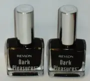 2 Revlon Dark Pleasure Nail Polish, Blacker Lacquer TALK DIRTY #780 Rare HTF