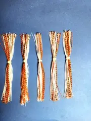 5 silicone Skirt White/Orange Fish Scale 5-92-268 Lure Spinnerbait Bass Tackle