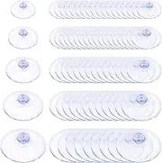 Glarks 80Pcs 20mm 25mm 30mm 35mm 40mm Bathroom Shower Caddy Connectors Suction Cups Set, Rubber Anti-Collision Sucker Pads Without Hooks and Holes