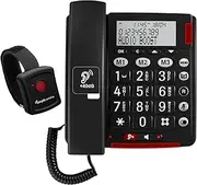 Amplicomms BigTel 50 Alarm Plus Corded Big Button Phone for Elderly - Loud Phones for Hard of Hearing - Hearing Aid Compatible Phones - Large Number Telephone