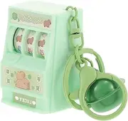 [DEARMAMY] Mini Slot Machine Keychain Pendant Lucky Gaming Charm for Boys and Compact Bag Hanging Pendant for Party Favors Green Color Novelty
