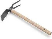[Kings County Tools] Mini Hoe & 2-Prong Grubber, A Double Sided Steel Bladed Tool