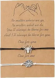 [ZYALTFDC] Matching Spider Bracelet for Couple Friendship Bracelets for 2 Braided Rope Bracelet for Couple Best Friends Bracelet for Women Men Halloween Couple Bracelets for Boyfriend and Girlfriend,