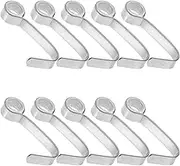 TOPPERFUN 10 Pack Removable Hooks Shower Curtain Rod Hooks for Bathroom Kitchen Wall Hangers Easy Install No Drilling
