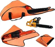 Orange Chainsaw Bag Carrying Case Portable Protection Waterproof Holder Fit for Stihl Husqvarna 12" /14" /16" Chainsaw etc. Storage Bag