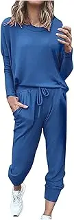 [ADCBC] Sweat suits for womens 2 piece Lounge Sets Fall Sweatshirt and Pants Sets 2 Piece Outfits Matching Two Piece