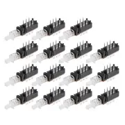 Push Button Switch 15pcs 6 Pin Black DPDT Push Button Switch Brand New