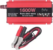Pure Sine Inverter, 1600W DC12V to AC Converter, Aluminum Alloy Power Inverter for Solar System, Car, and Boat