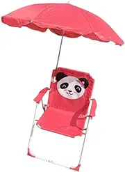 Perfk Kids Beach Chairs Tent Hiking Kids Seat with Umbrella Portable Camping Chair Sun Protection for Boys Girls Camp Accessories, Red
