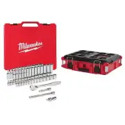 Milwaukee Ratchet+Socket Mechanics Tool Set 56pcs 3/8"Drive w/ Case+22" Tool Box