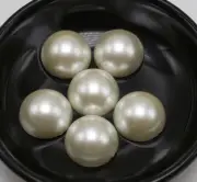 25 Ivory FlatBack Acrylic Half Pearl Bead 20mm Flat Back Scrapbook