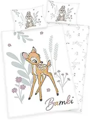 3-Piece Baby/Children's Bed Linen with Bambi Design 100 x 135 cm + 40 x 60 cm + 1 Fitted Sheet 70 x 140 cm 100% Cotton