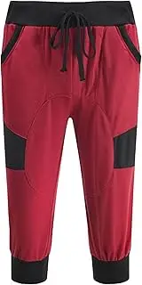 [Generic] Mens Casual Sport 3/4 Pant Lightweight Jogger Capri Pants for Men Slim Fit Training Running Workout Capris Jogging Pants