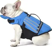 Dog Life Jacket, Wings Dog Life Vest with Chin Float Rescue Handle for Small Medium Large Dogs, Adjustable High Visibility Flotation Pet Safety Swim Vest for Swimming Boating (Blue, S)