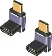 Poyiccot 240W USB C 90 Degree Adapter, 40Gbps Up Down Angle USB C Male to Female Thunderbolt 4 Connector with 8K Video Display Compatible for ipad, MacBook, Thunderbolt, USB4, 2-Pack